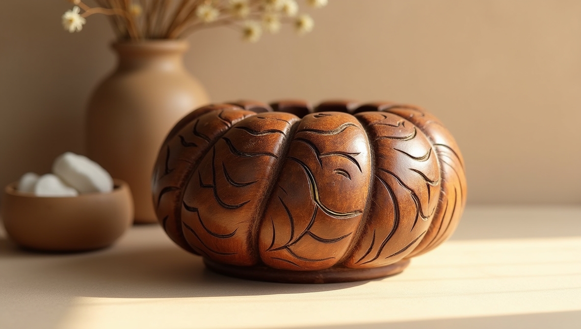 Unique hand-drawn design patterns on wooden items